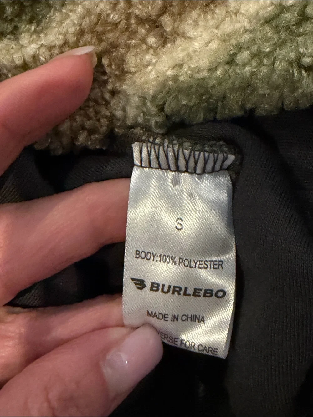 NWT men’s BURLEBO Camouflage Sherpa Fleece Pullover quarter zip size small